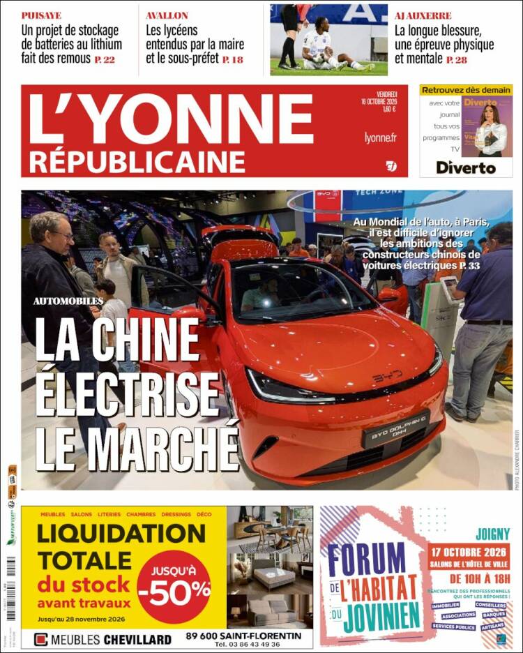Portada de L'Yonne-Républicaine (Francia)