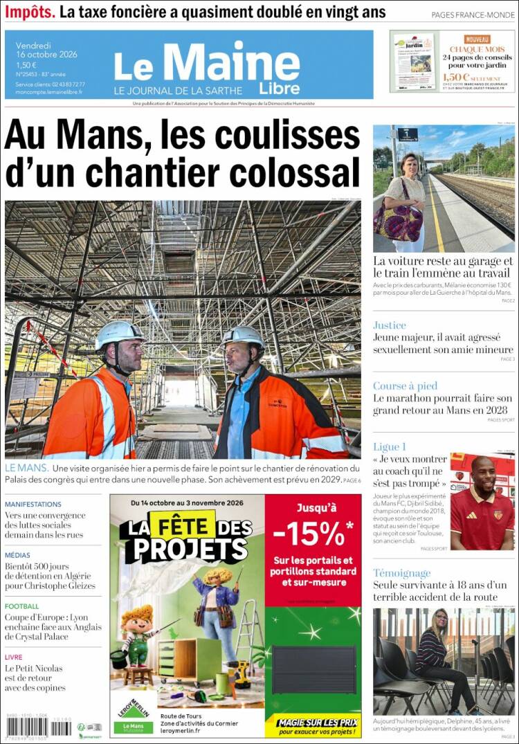 Portada de Le Maine Libre (Francia)