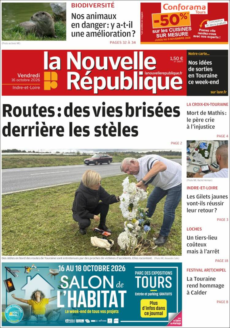 Portada de La Nouvelle Republique (Francia)
