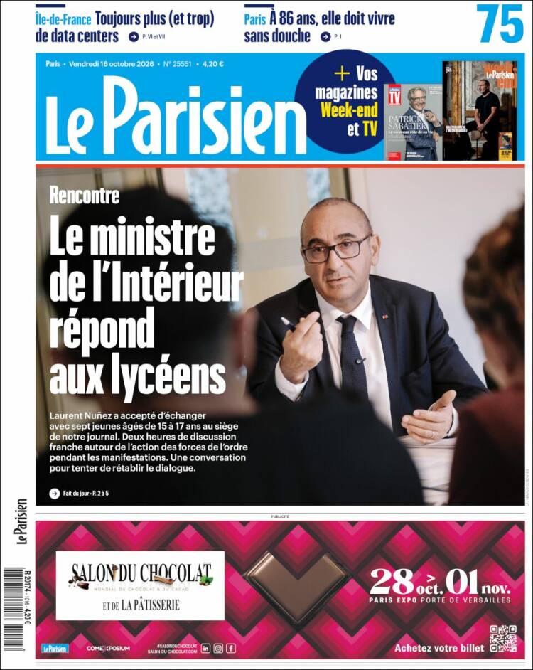 Portada de Le Parisien (Francia)