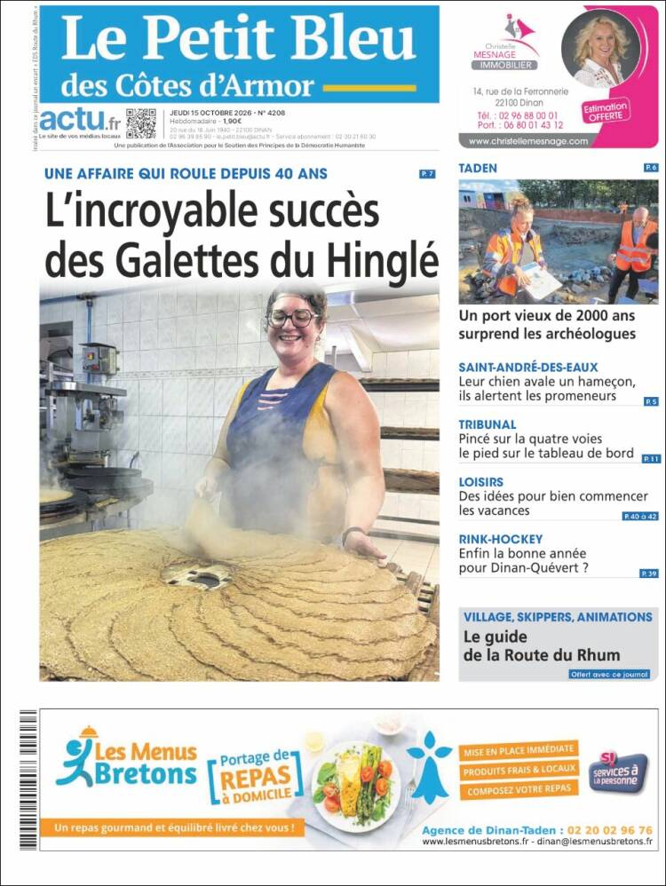 Portada de Le Petit Bleu (Francia)