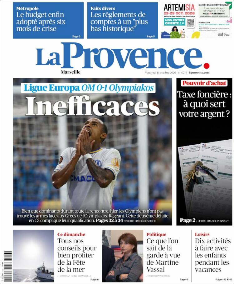 Portada de La Provence (Francia)