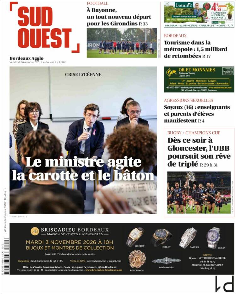 Portada de Sud Ouest (France)