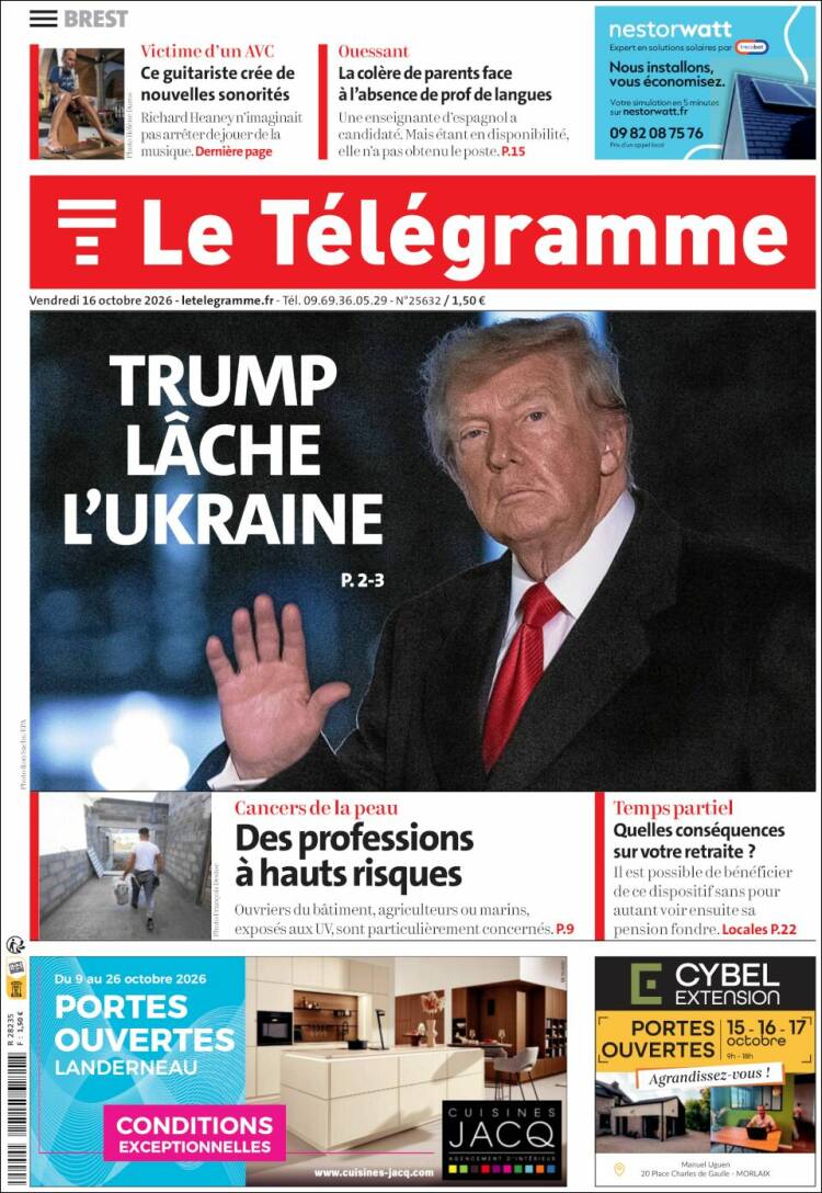 Portada de Télégramme (Francia)