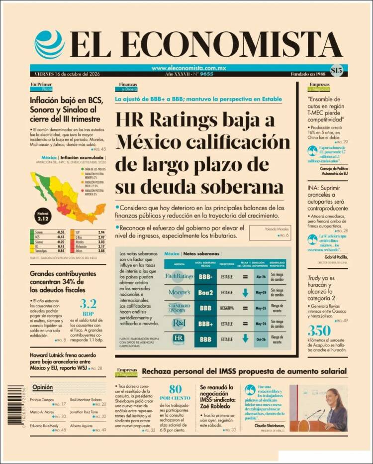 Portada de El Economista (M&eacute;xico)