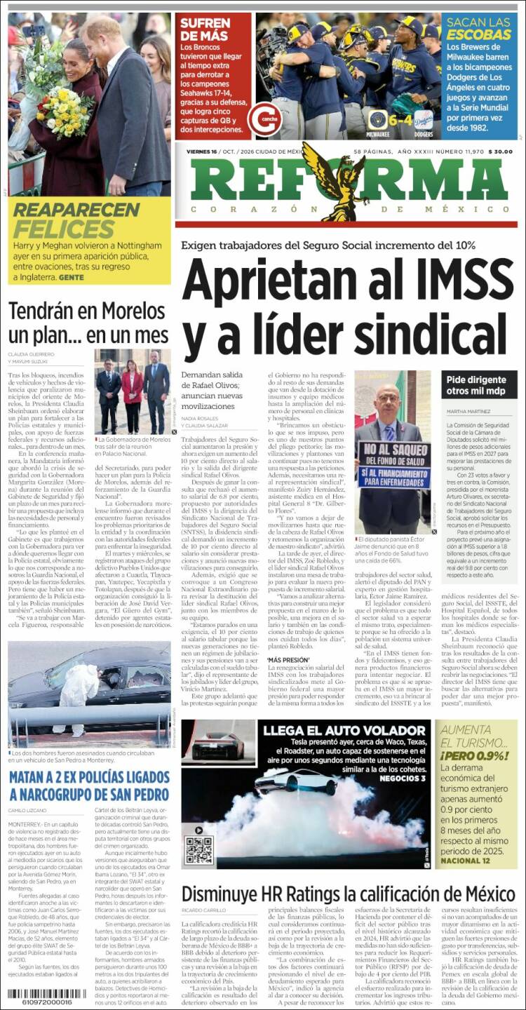 Portada de Reforma (M&eacute;xico)
