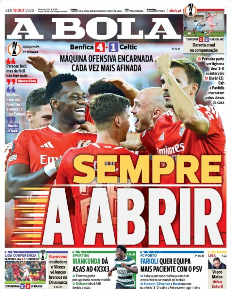 Portada de A Bola (Portugal)