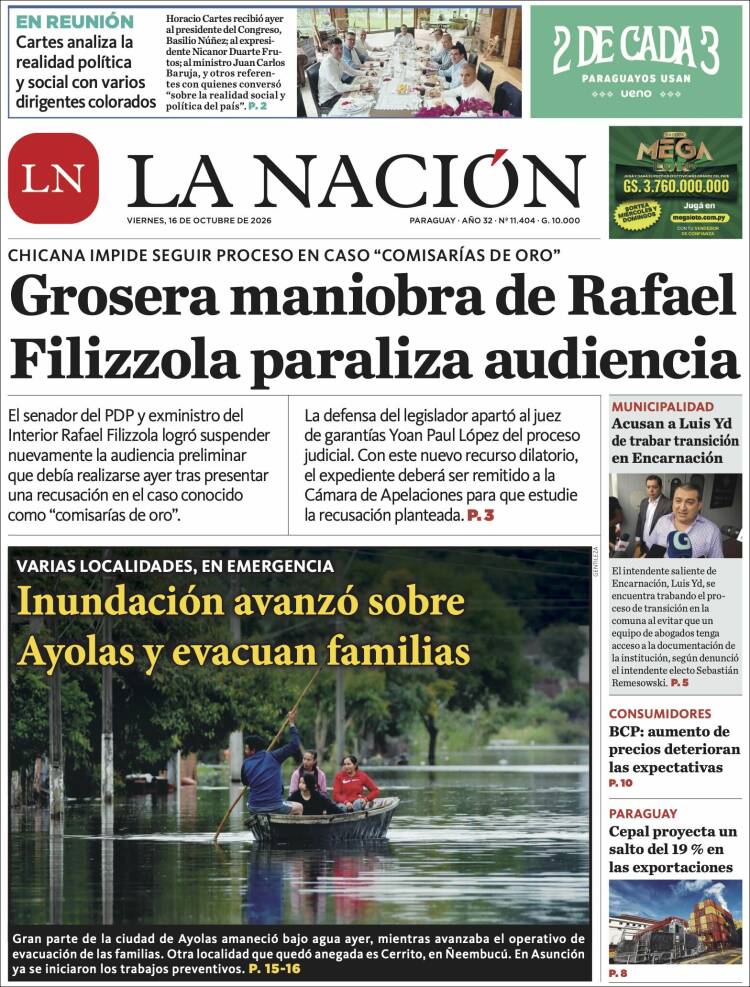 Portada de La Nación (Paraguay)