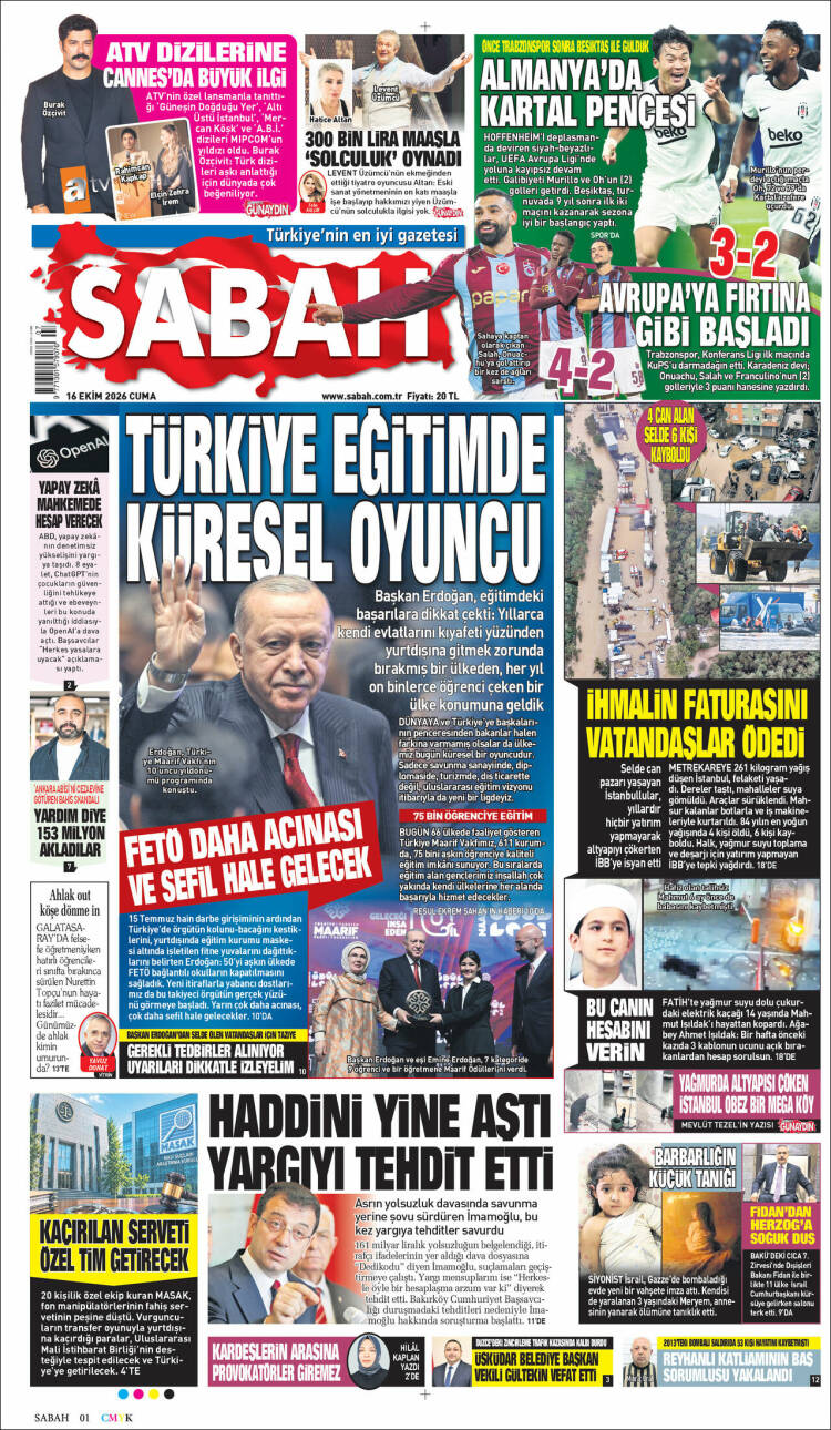 Portada de Sabah (Turqu&iacute;a)