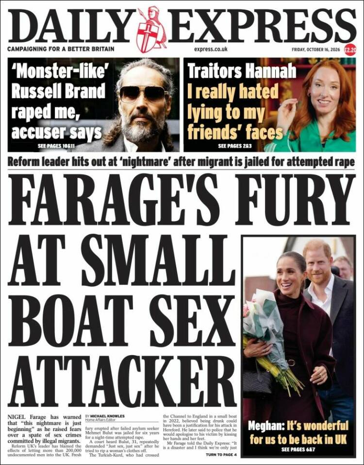 Portada de Daily Express (Reino Unido)