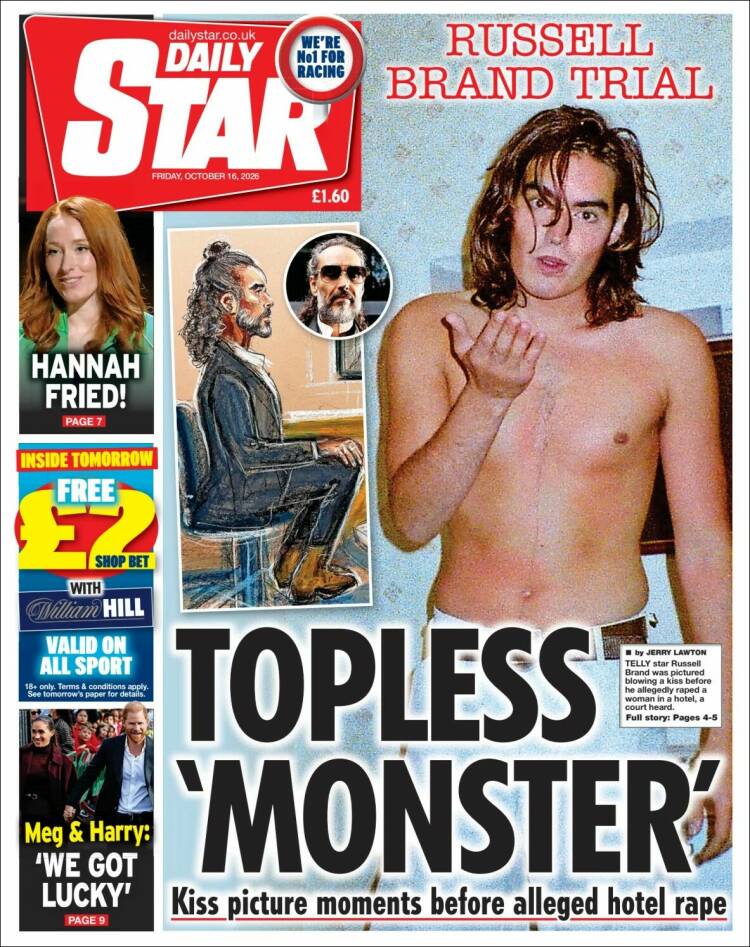 Portada de Daily Star (Reino Unido)