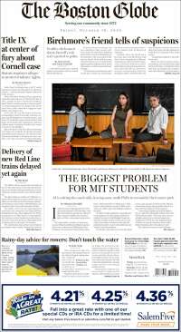 Portada de Boston Globe (USA)