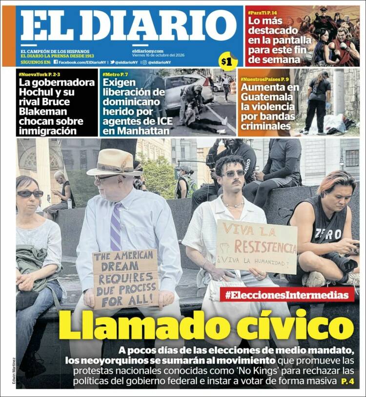 Portada de El Diario NY (USA)