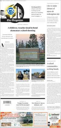 Portada de The Oregonian (USA)