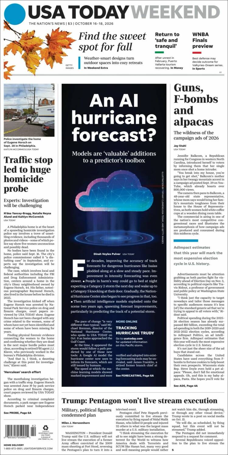 Portada de USA Today (USA)