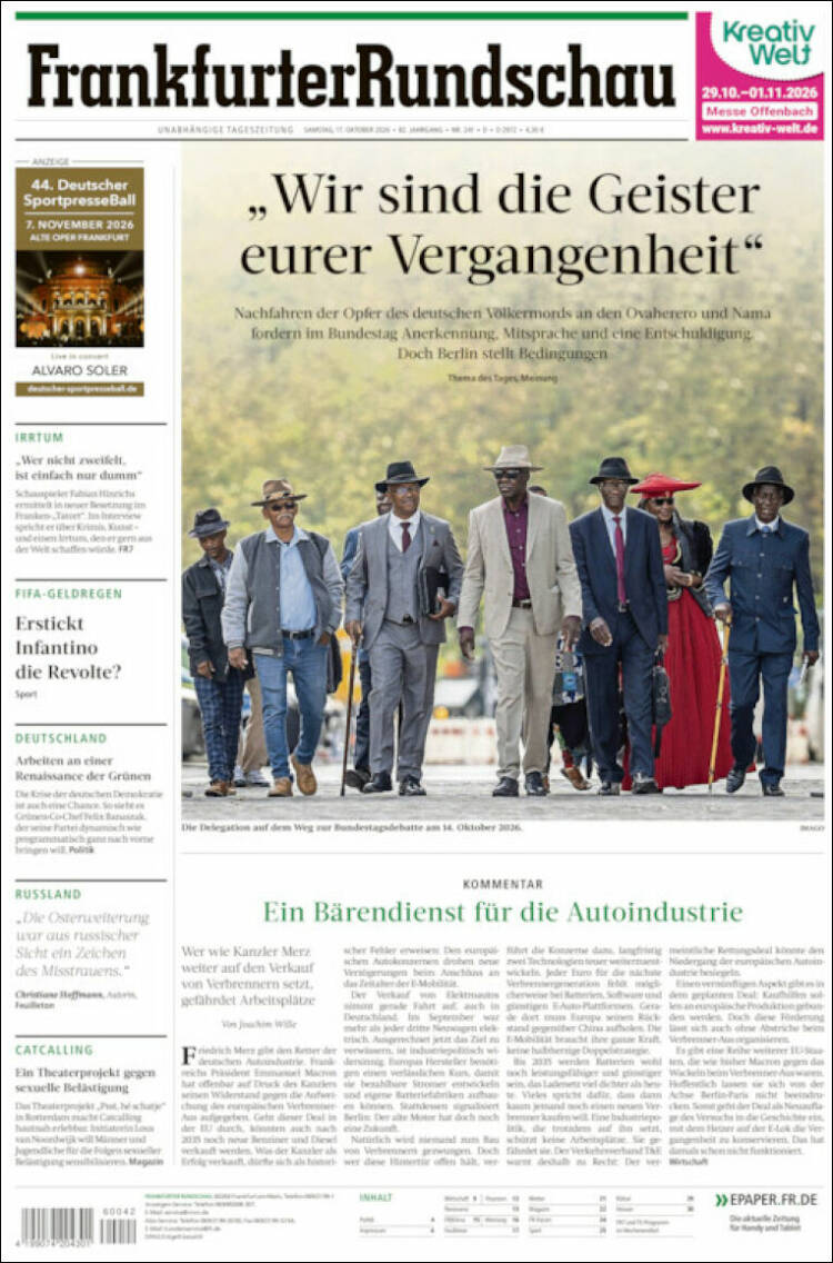 Portada de Frankfurter Rundschau (Germany)