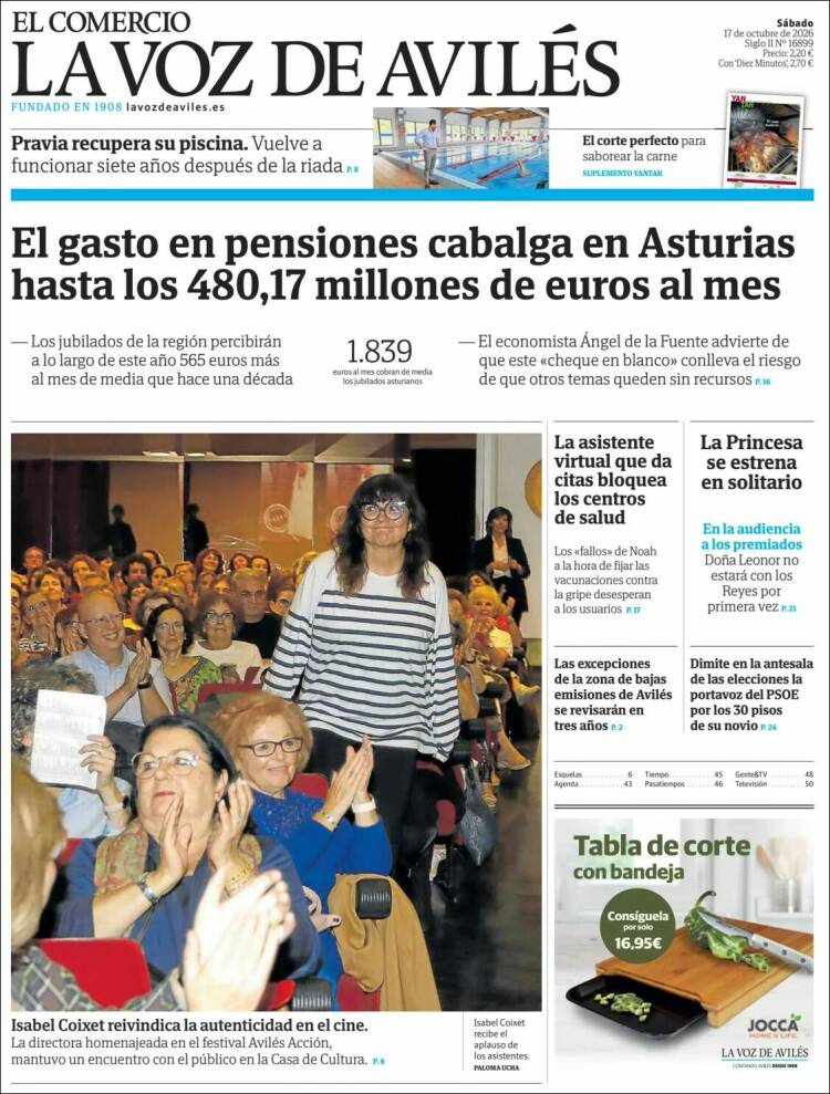 Portada de El Comercio - Avilés (Espa&ntilde;a)