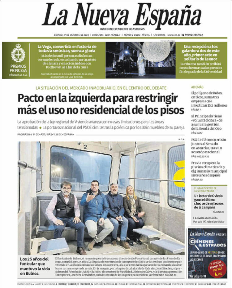 Portada de La Nueva España (Spain)