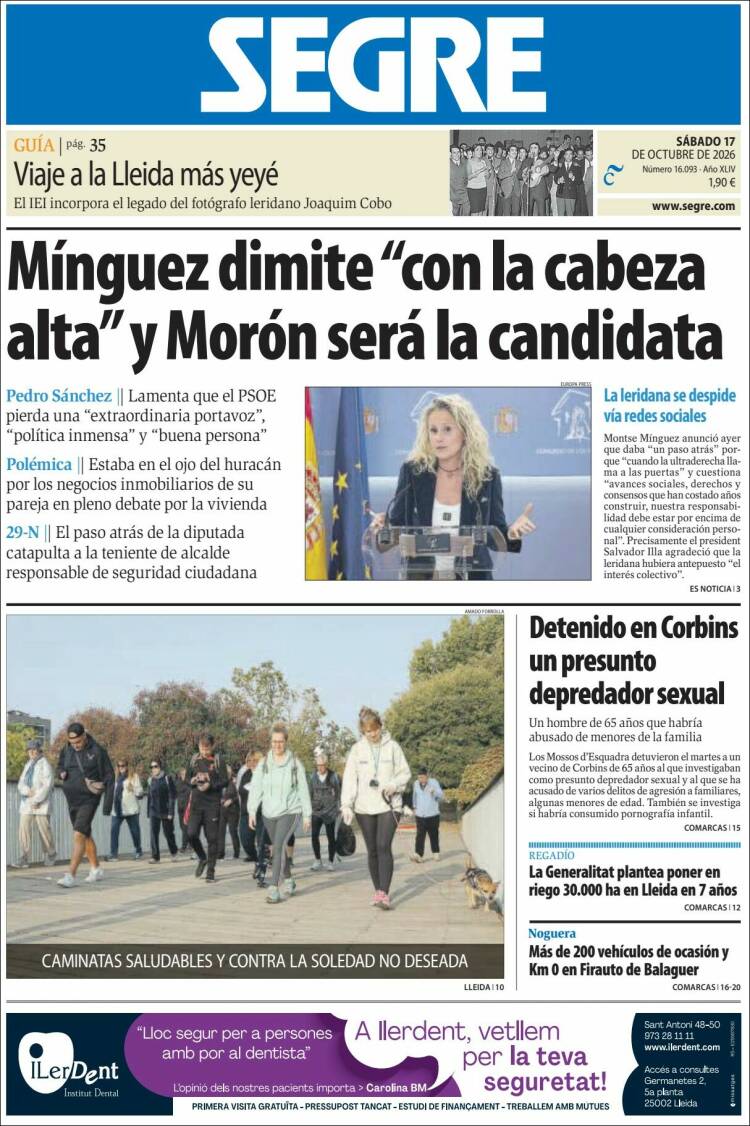 Portada de Segre  (Spain)