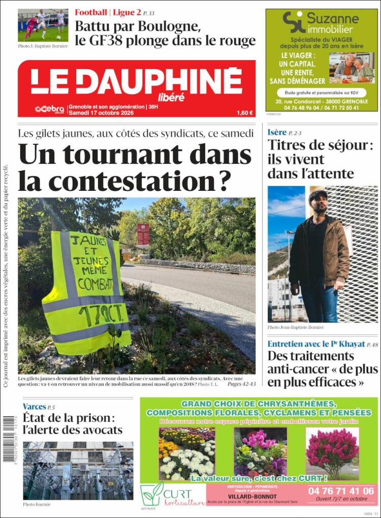 Portada de Le Dauphiné Libéré (France)