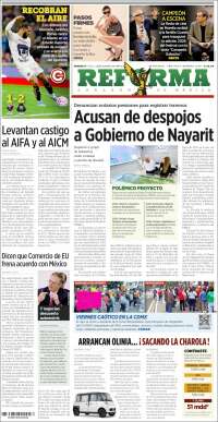 Portada de Reforma (Mexico)