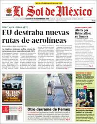 Portada de El Sol de México (Mexico)