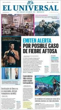 Portada de El Universal (Mexico)