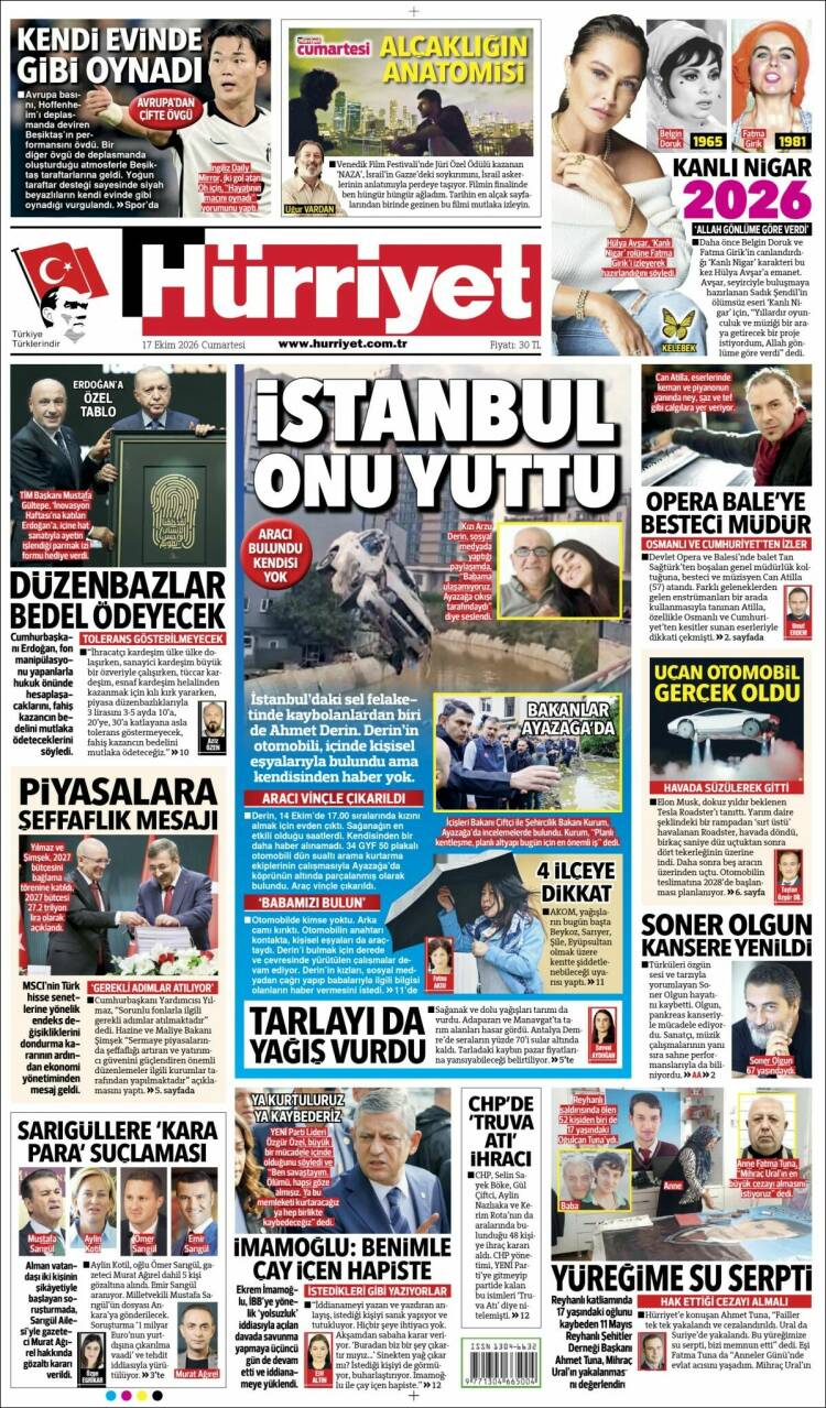 Portada de Hürriyet (Turkey)