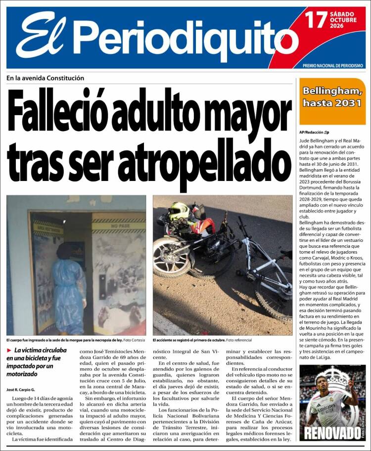 Portada de Periodiquito de Aragua (Venezuela)