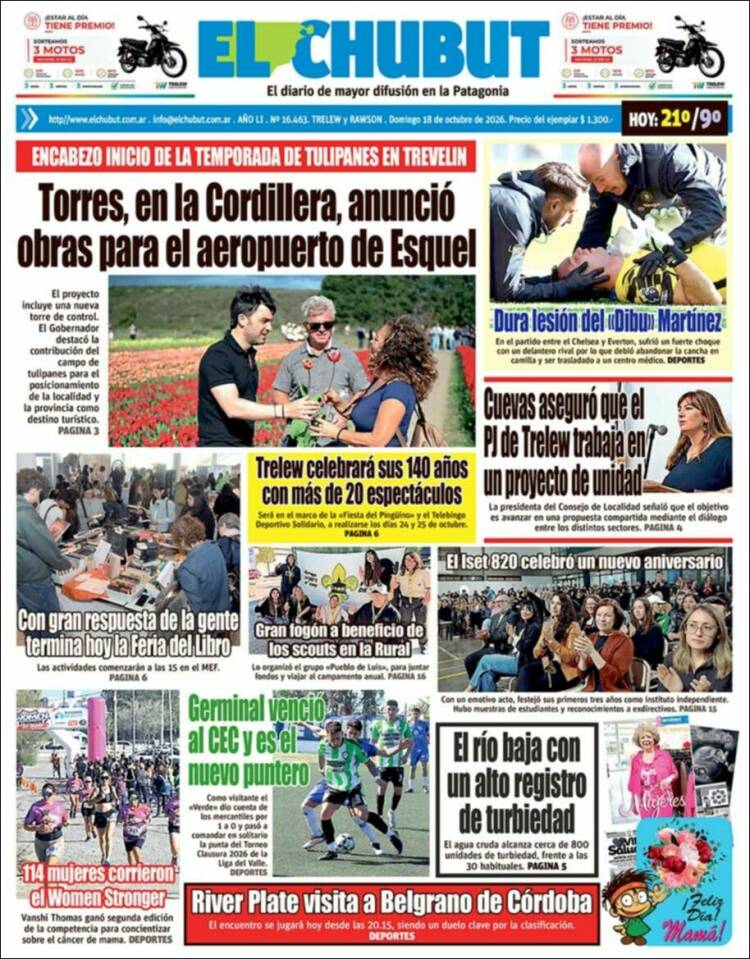 Portada de El Chubut (Argentina)