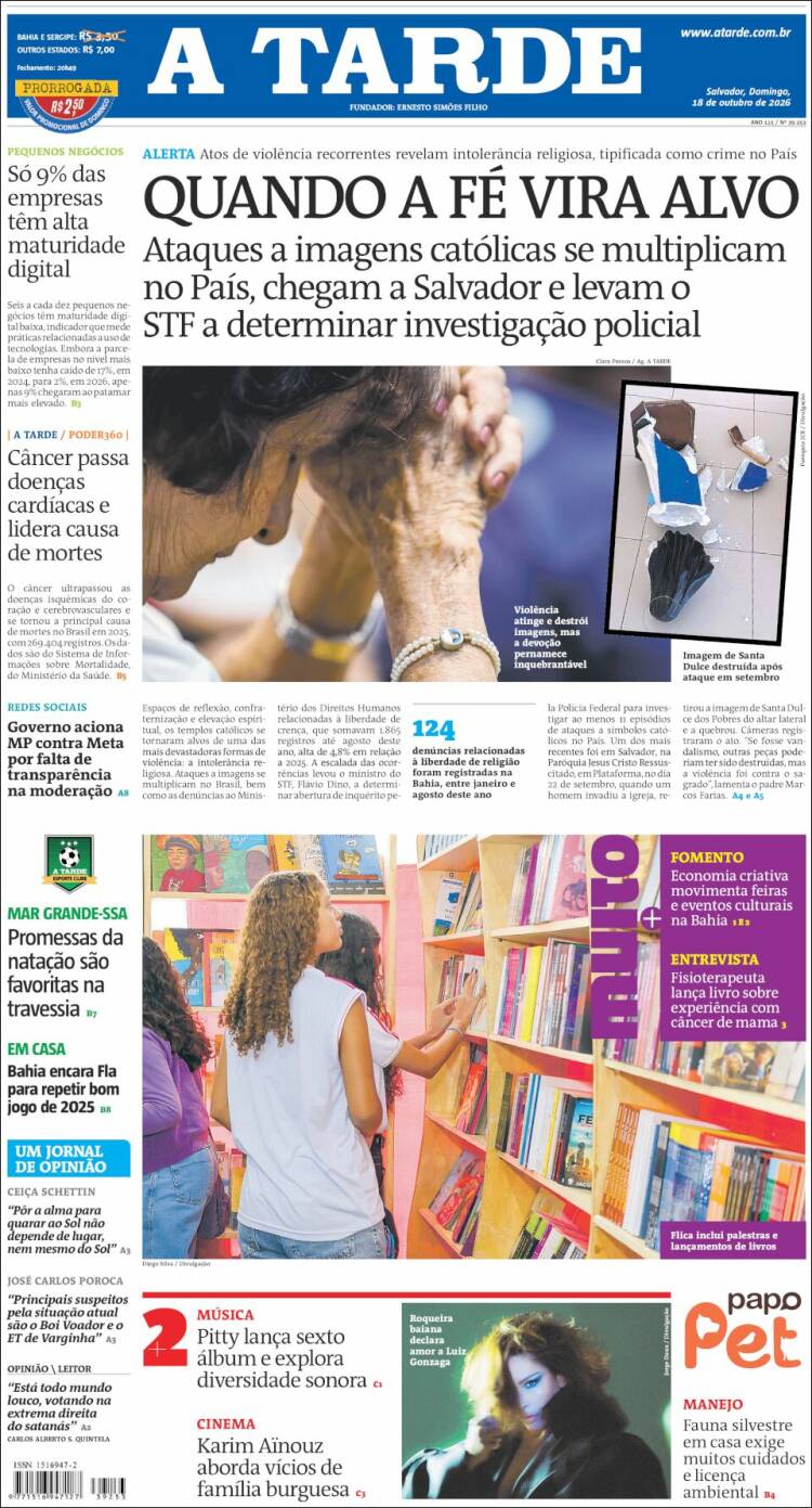Portada de Diário A Tarde (Brasil)