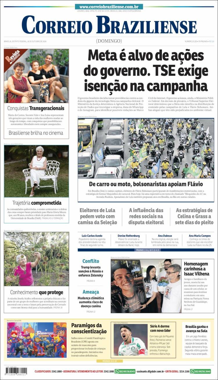 Portada de Correio Braziliense (Brasil)