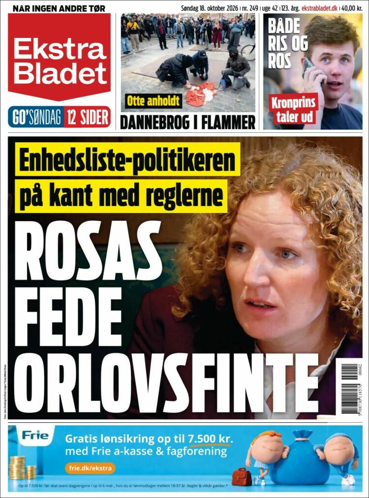 Portada de Ekstra Bladet (Dinamarca)