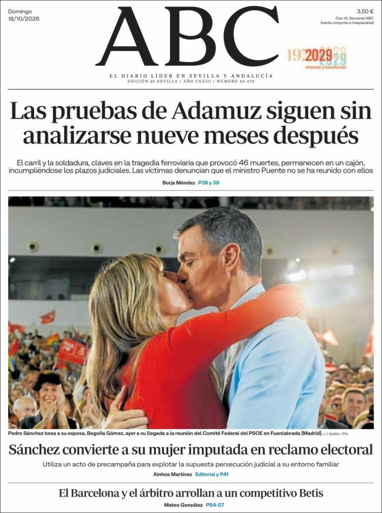 Portada de ABC - Sevilla (Espa&ntilde;a)