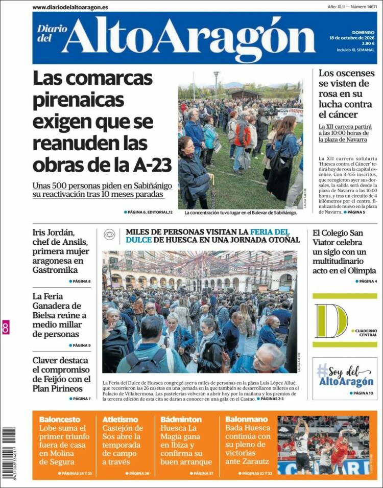 Portada de Diario del AltoAragón (Espa&ntilde;a)