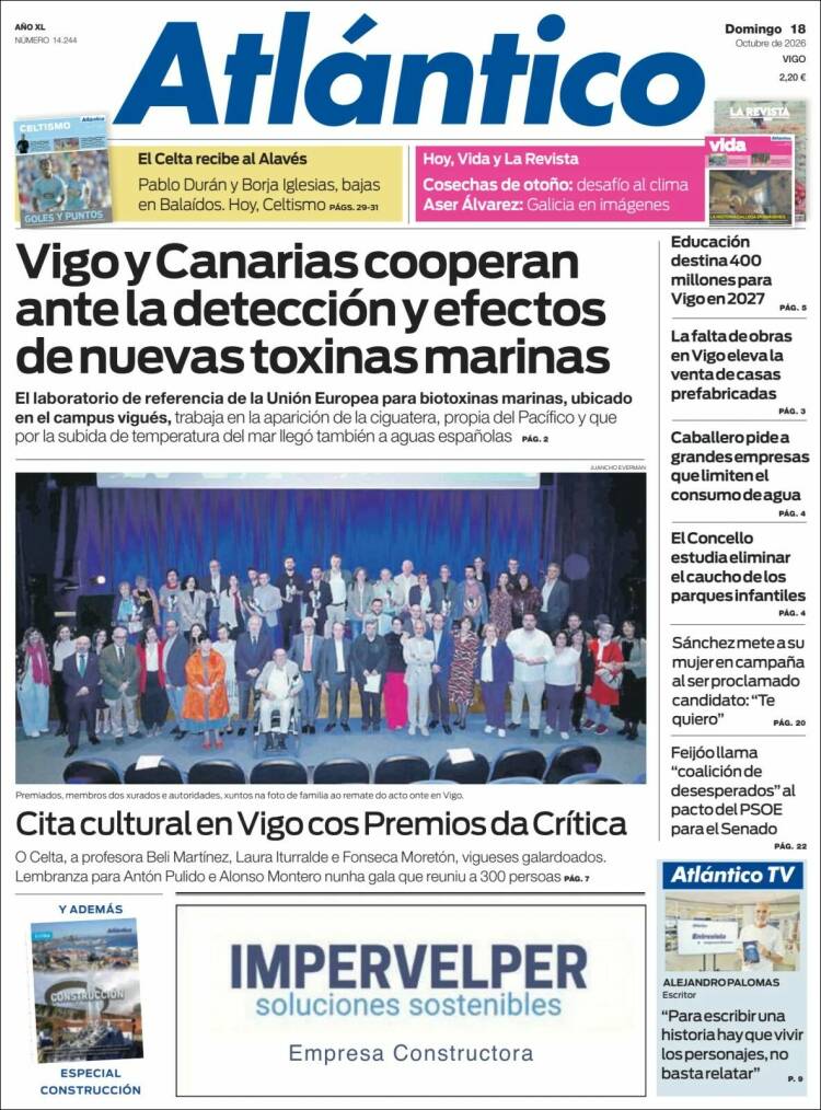 Portada de Atlántico Diario (Espa&ntilde;a)