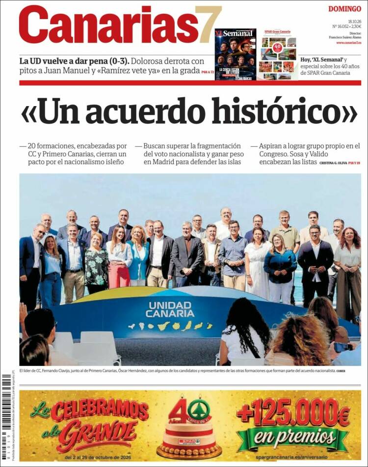 Portada de Canarias 7 (Espa&ntilde;a)