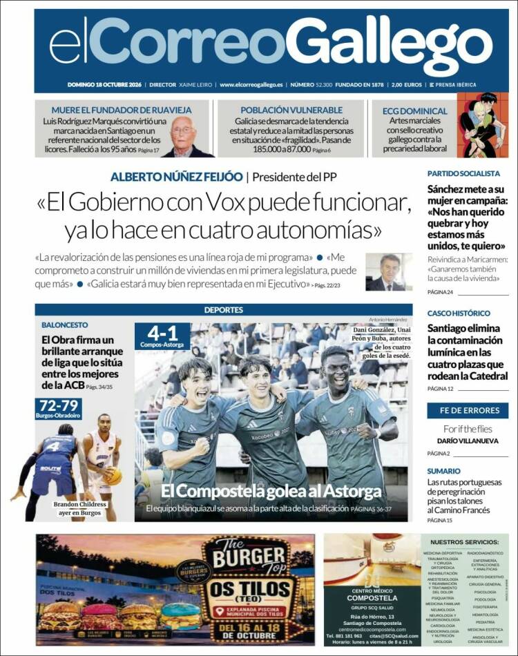 Portada de El Correo Gallego (Espa&ntilde;a)