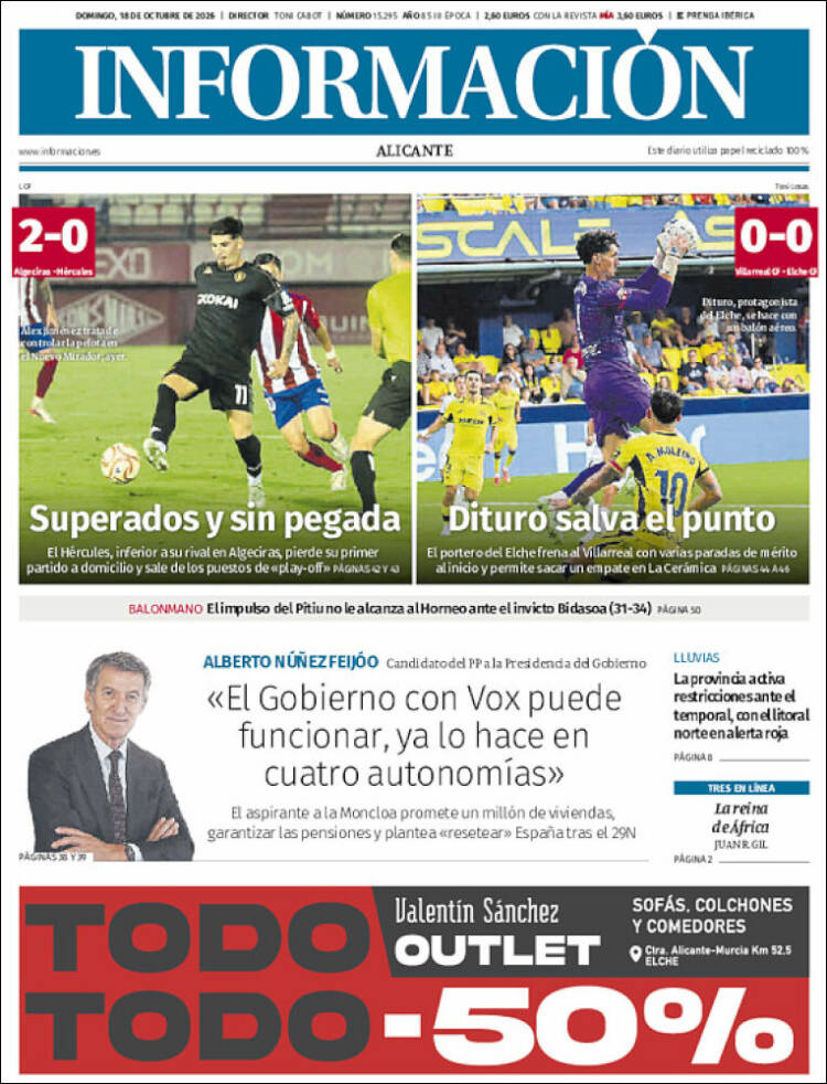 Portada de Diario Información (Espa&ntilde;a)