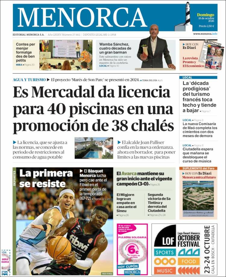 Portada de Menorca - Diario Insular (Espa&ntilde;a)