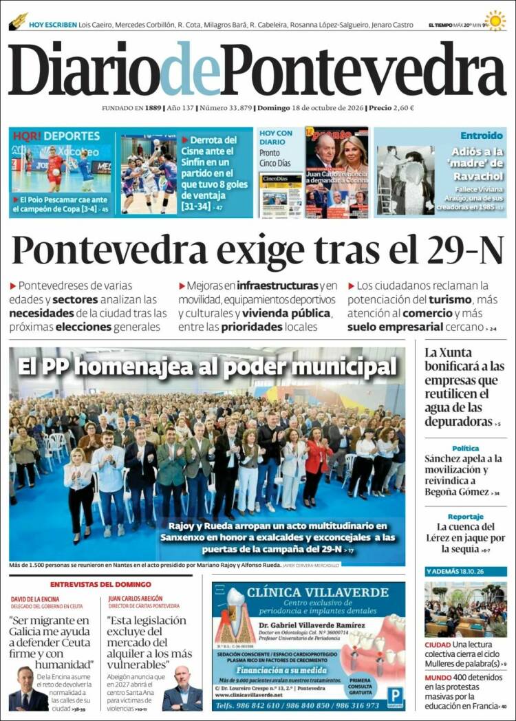 Portada de Diario de Pontevedra (Espa&ntilde;a)