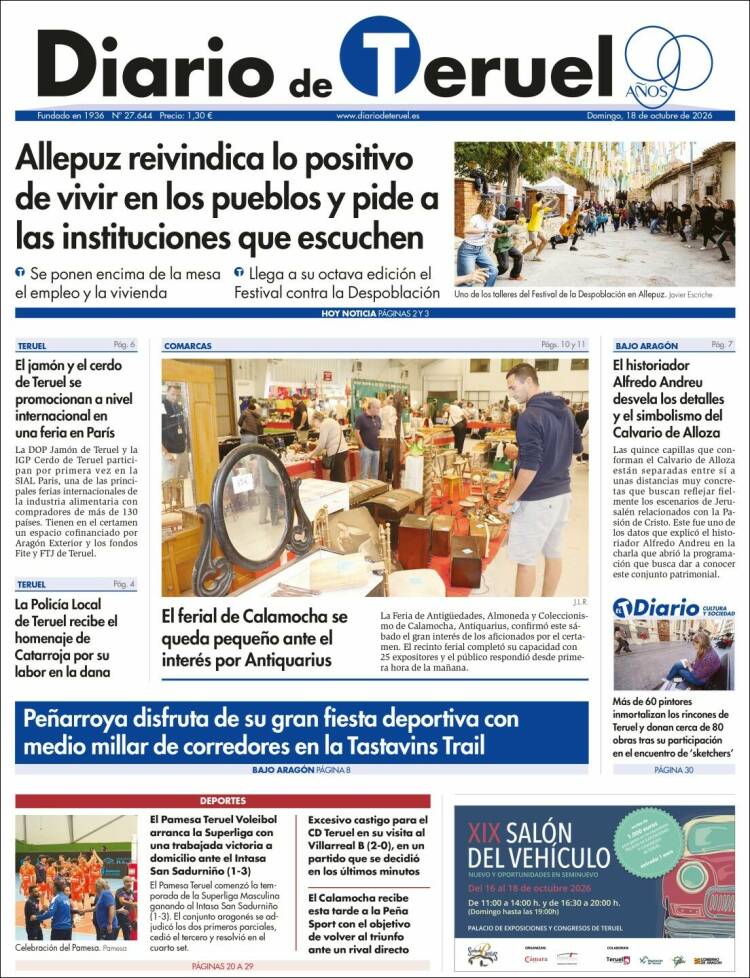 Portada de Diario de Teruel (Espa&ntilde;a)