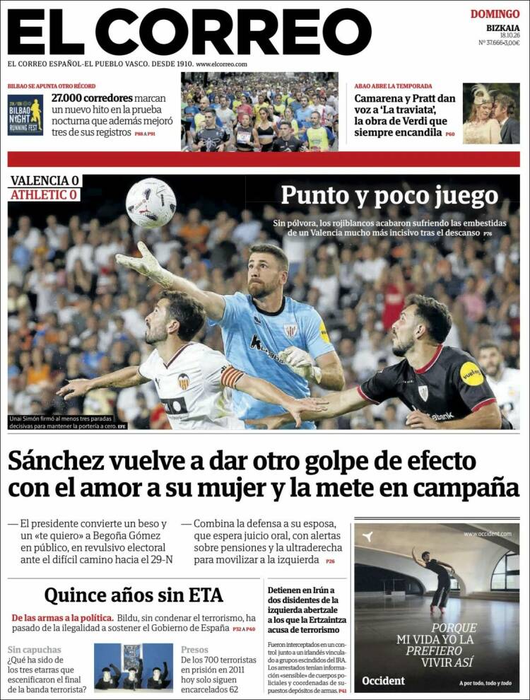 Portada de El Correo (Espa&ntilde;a)