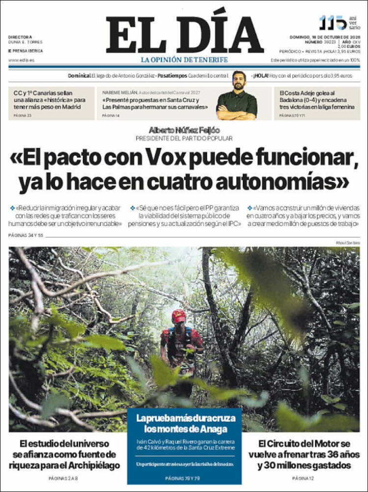 Portada de El Día (Espa&ntilde;a)