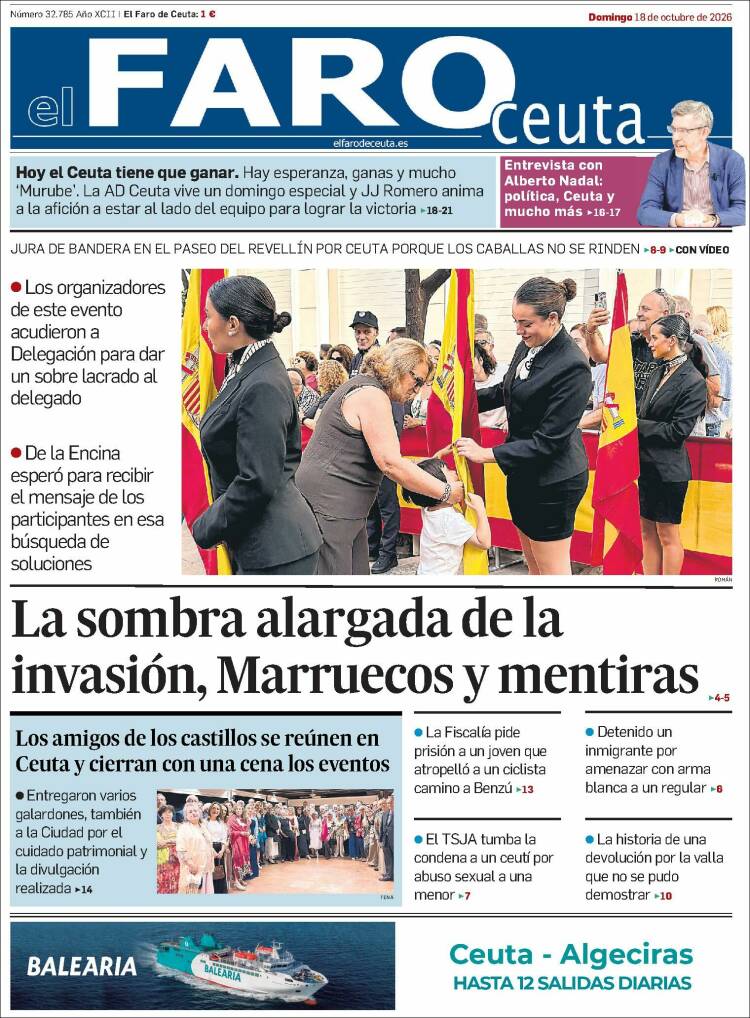 Portada de El Faro de Ceuta (Espa&ntilde;a)