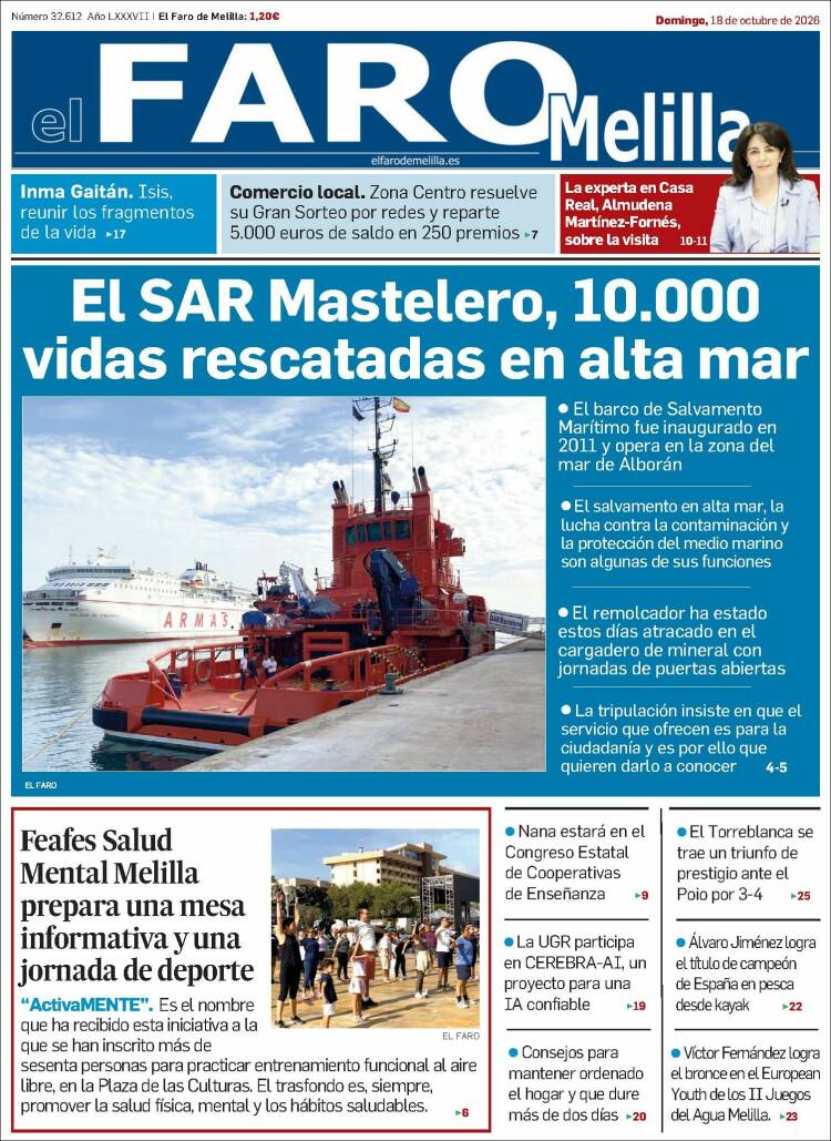 Portada de El Faro de Melilla (Espa&ntilde;a)