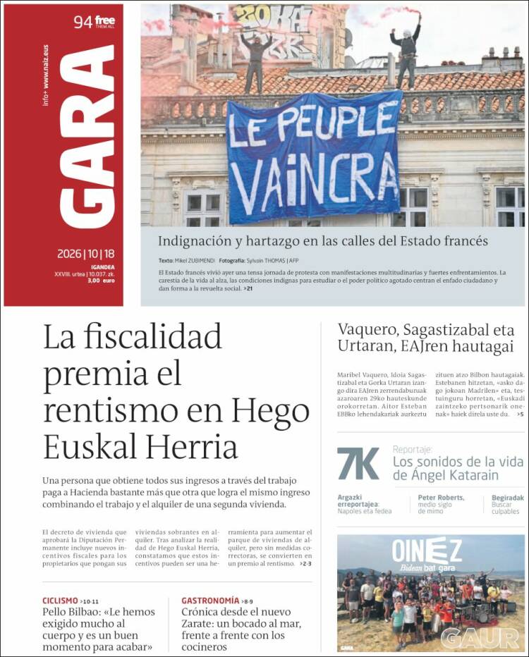 Portada de Gara (Espa&ntilde;a)