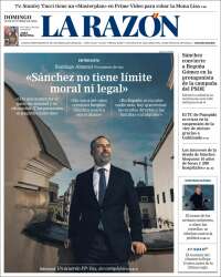 Portada de La Razón (Espagne)