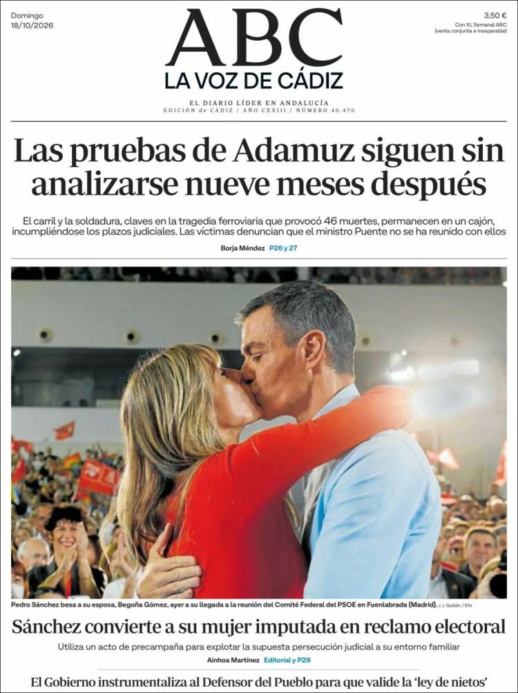 Portada de La Voz de Cádiz (Espa&ntilde;a)