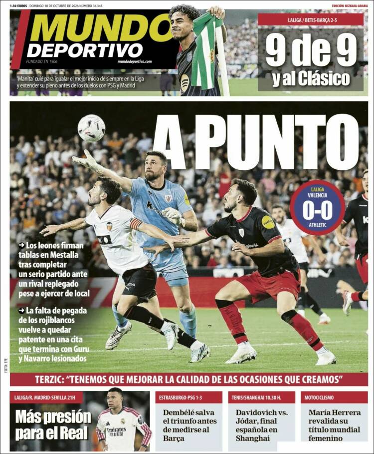 Portada de Mundo Deportivo Bizkaia (Espa&ntilde;a)